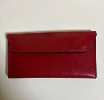 천연 가죽 지갑 (빨간색)