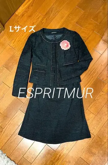 ESPRITMUR 세레모니 수트 노카라 트위드 라메 믹스 포멀 11호