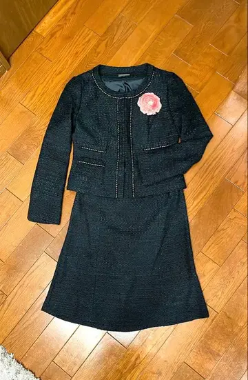 ESPRITMUR 세레모니 수트 노카라 트위드 라메 믹스 포멀 11호