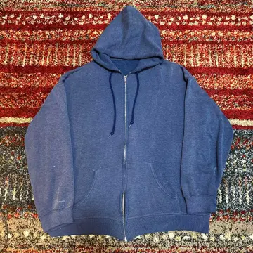 70s-선 페이드 후드티 빈티지 네이비 풀 집업