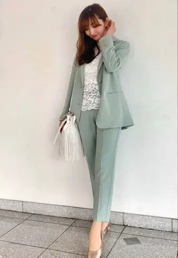 LOUNIE 수트 셋업 36 잡지 게재 그린