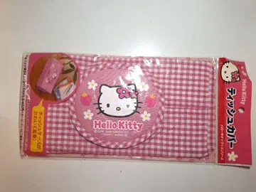 헬로키티 체크 무늬 티슈 케이스
