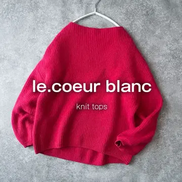 르 쿨 블랑 폭스 울 니트 스웨터 빨간색 핑크 보트넥 J