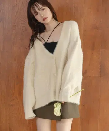 샤기 니트 가디건 hinari