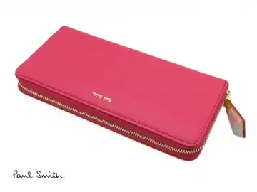 폴스미스 라운드 지퍼 장지갑 핑크 클래식 가죽 502