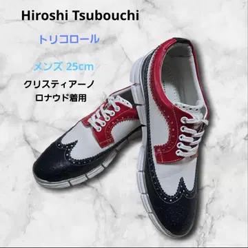 히로시 츠보우치 천연 가죽 윙팁 트리코 컬러 하이브리드 신발
