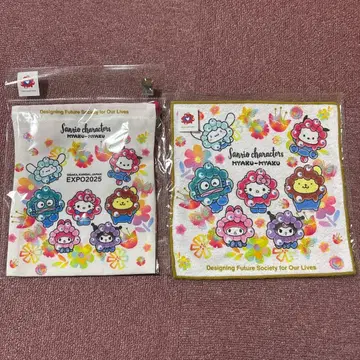 미야쿠미야쿠 산리오 EXPO 2025 복조리 손수건 2종 세트