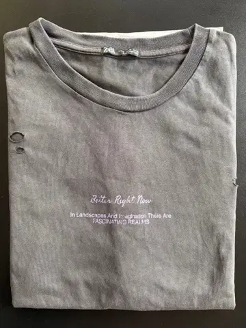 ZARA 데미지 프린트 T셔츠 사이즈 M 백 프린트 데미지 가공
