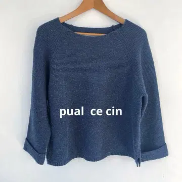 pual ce cin 퓨어세신 니트 스웨터 네이비 파랑