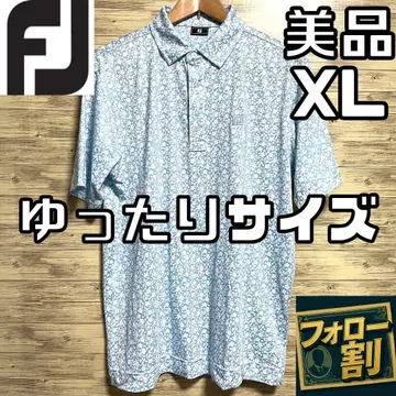 [팔로우 할인] 새상품급 풋조이 스트레치 피케 셔츠 남성용 XL 꽃무늬