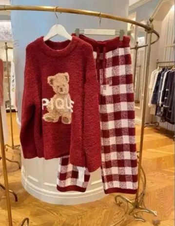 [인기] 젤라또피케 룸웨어 젤라피케 겨울 와인 레드 2세트