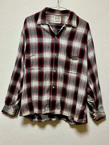 50s 60s 타운크라프트 옴브레 체크 셔츠 선 택 레드
