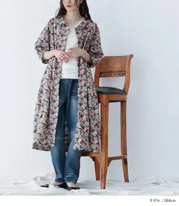 somari 소말리 셔츠 원피스 총 꽃무늬 빨간색 벌룬 오샤레 워커