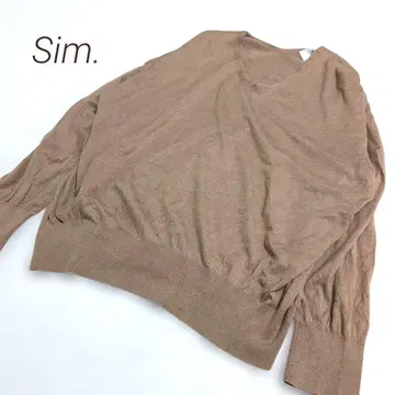 [ Sim. ] 빈티지 실크 혼방 긴팔 니트 티셔츠 브라운