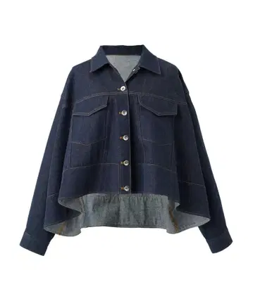 Cygne 플레어 데님 숏 자켓