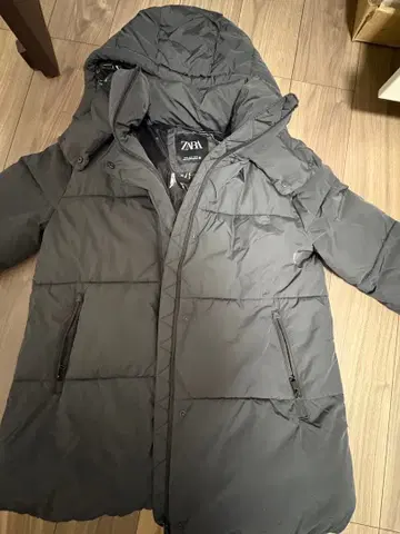 ZARA 후디드 푸퍼 재킷 M 그레이