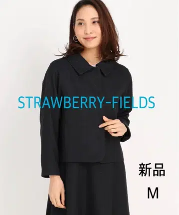 새상품 스트로베리 필드 라메 트위드 자켓 M 네이비 졸업식 입학식