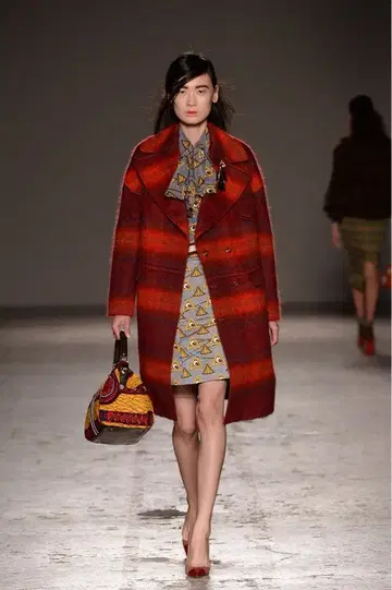 STELLA JEAN 빨간색 스트라이프 코트 36 스텔라 진