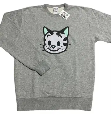 레어 완판템 L 오사무 굿즈 캣 고양이 맨투맨 트레이닝복 긴팔 그레이
