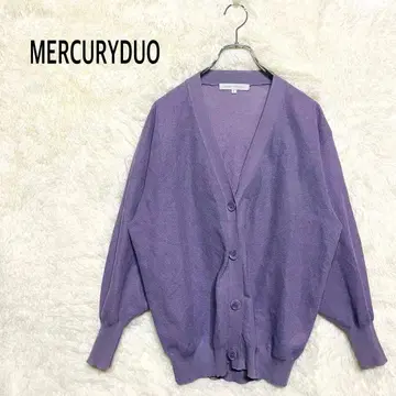 머큐리 듀오 옅은 퍼플 가디건 긴팔 앞 버튼 F 사이즈