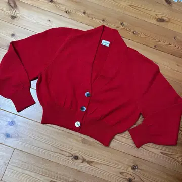 숏 기장 가디건 빨간색