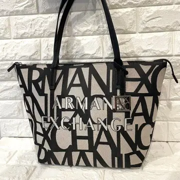 ARMANI EXCHANGE [새상품급] 로고 토트백 블랙/화이트