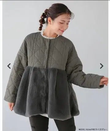 fitmore 퀼팅 페플럼 코트 아우터