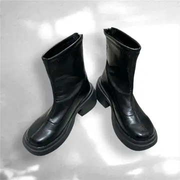 숏부츠 백지퍼부츠 통굽 블랙 24.5cm