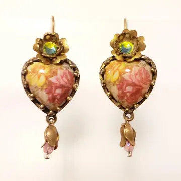 미하엘 네그린 꽃무늬 하트형 귀걸이