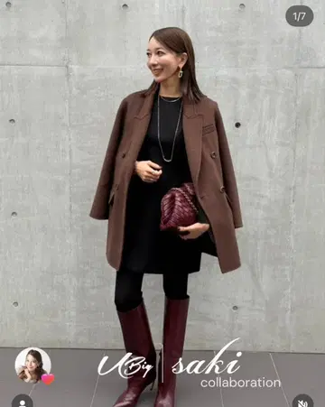 U_big saki 콜라보 코트 스커트 셋업 S