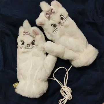 미사용 새상품 디즈니 마리 화이트 미튼 장갑