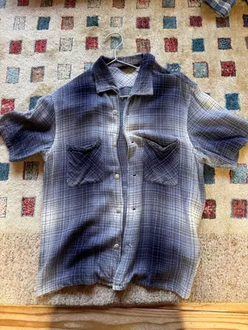 WEST RIDE 반팔 셔츠 체크 무늬