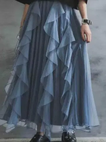 시어 레이어 플리츠 스커트