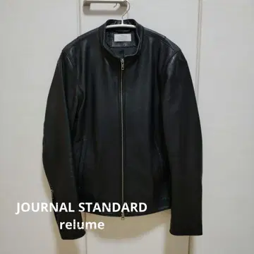 relume 블랙 가죽 싱글 라이더 자켓