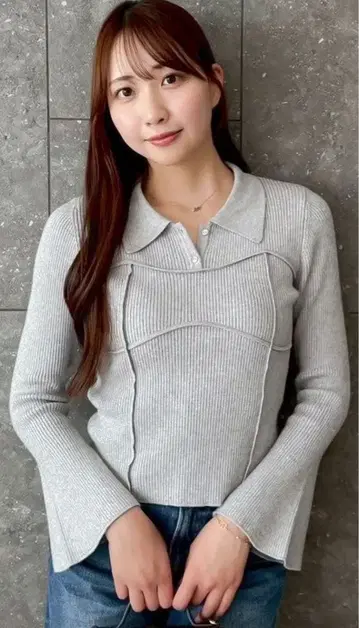 라메 뷔스티에 라인 니트탑