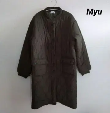 [ 새상품급 ] Myu 올리브 그린 퀼팅 롱 코트 프리