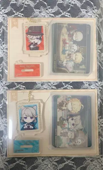 원신 중국 생일 축제 벌스데이 아크릴 스탠드 & 카드 세트 리네 리넷