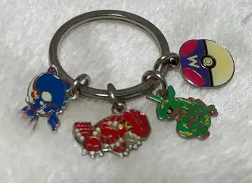 포켓몬 센터 4연 키링 그란돈 가이오가 메탈 키링