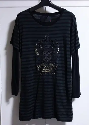 ROEN 레이어드 티셔츠 스터드 스팽글 FREE