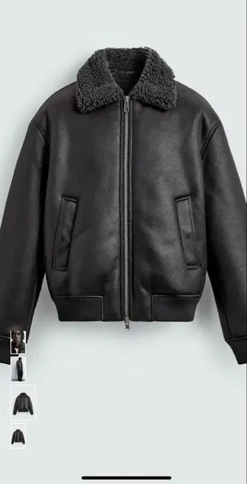 ZARA 자라 B-3 플라이트 자켓 인조 가죽 베이지 M 사이즈