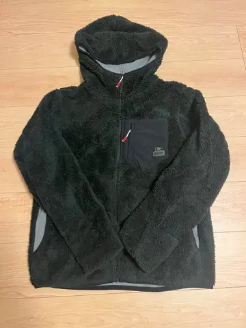 CHUMS 본딩 플리스 지퍼 후드티 블랙 M 참스