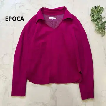 새상품급 에포카 스키퍼 울 셔츠 사이드 40 레드 핑크 비대칭