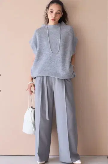 오와노 와이드 팬츠 그레이 S 사이즈