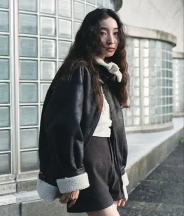 Heather 플라이트 보아 무스탕 자켓