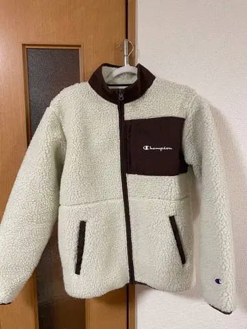 Champion 플리스 자켓 M 아이보리/브라운