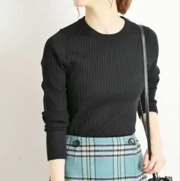 IENA 6 x 3 리브 크루넥 풀오버 블랙