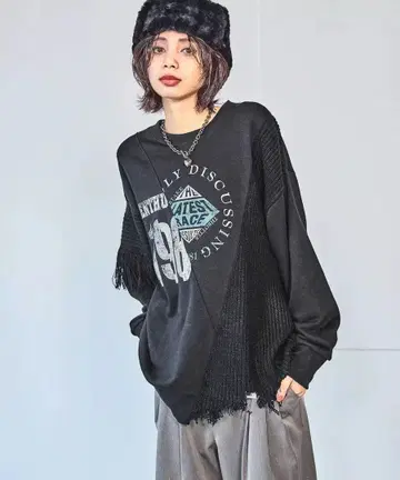 [ 새상품 ] pageboy 리메이크 니트 MIX 맨투맨