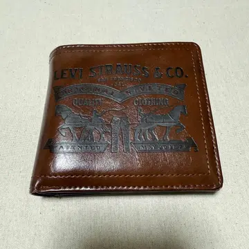 리바이스 지갑 이단 접이식 지갑 남성용 아메카지 가죽 느낌