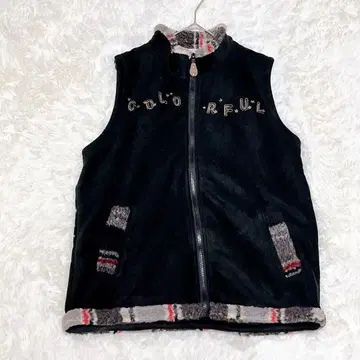 M0186 [여성 의류] 다운 베스트 아우터 로고 자수 플리스