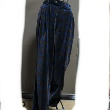 체크 무늬 와이드 팬츠